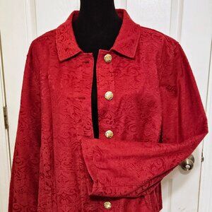 Burgundy Dressy Top Jacket 3X Plus Size